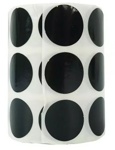 Мишень бумажная самоклеющаяся Круг 2,5 см проявляющая попадание 5435B (черные). В рулоне 900 шт.	- фото