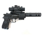 Пневматический пистолет Beretta M92 FS XX-TREME 4,5 мм  (глушитель, коллиматор)- фото2