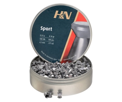 ПУЛИ ДЛЯ ПНЕВМАТИКИ H&N SPORT 4,5 мм,  500 шт. , 0,53 гр, Германия - фото3