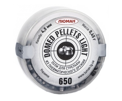 Пули «Люман» Domed pellets Light 4,5 мм, 0,45 г (650 штук)- фото